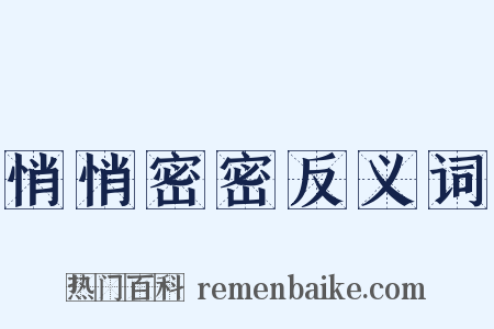 悄悄密密反义词是什么意思的图片